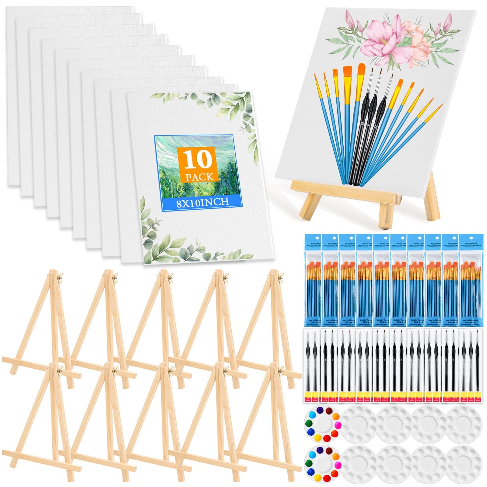 Amazon.com: 160 Pack Canvas with Easel Miniature Painting Kit with