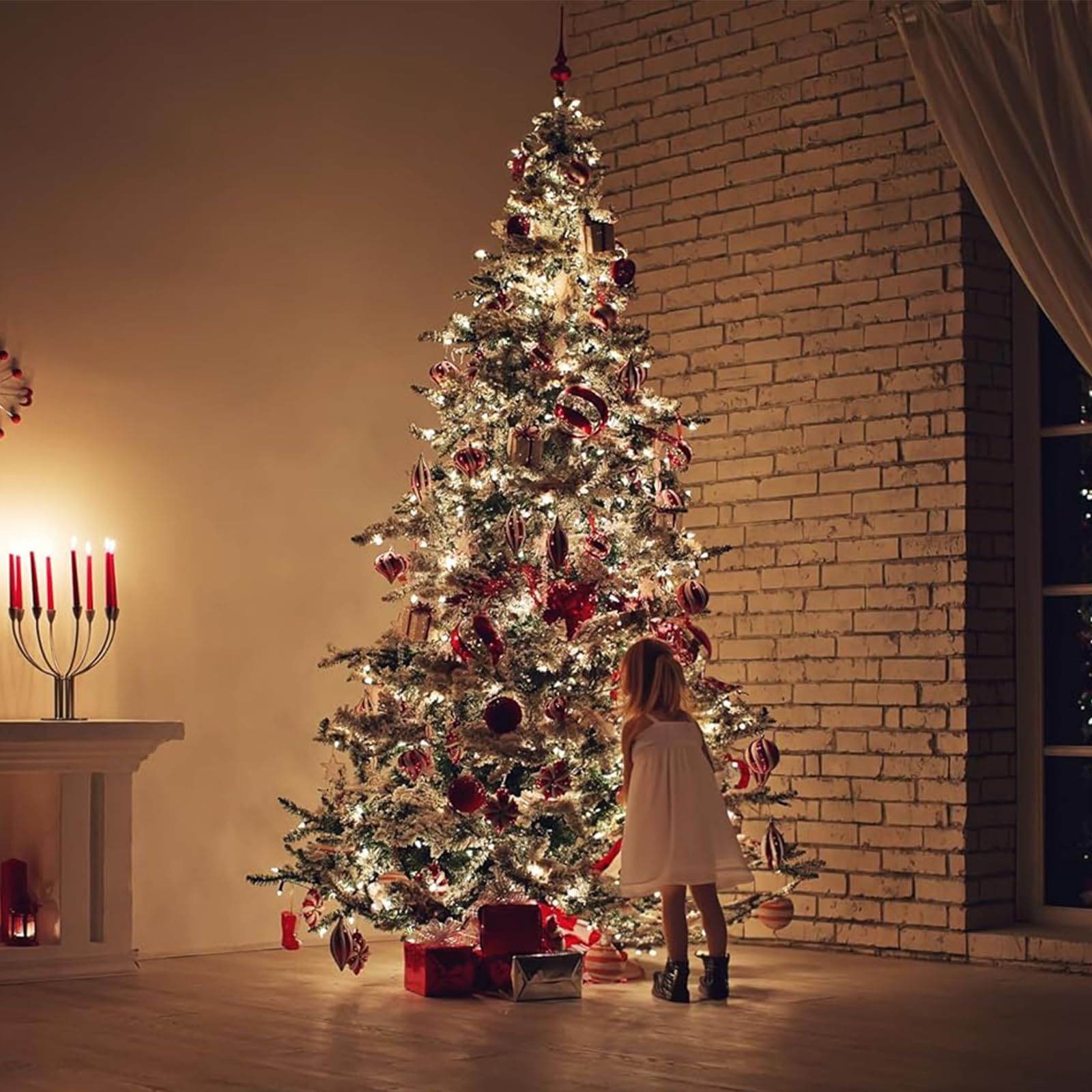 GINMA - Luci Natale Interno e Esterno LED con 8 Effetti Luce, Certificate, Basso Consumo e Impermeabili (Bianco Caldo, 25 metri (500 LED))