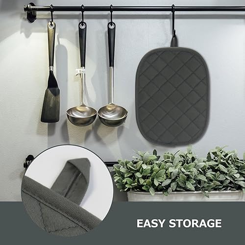 Miniatura 7 de Soportes de silicona para ollas, almohadillas calientes para horno resistentes al calor de 500 , agarraderas grandes de agarre antideslizante,