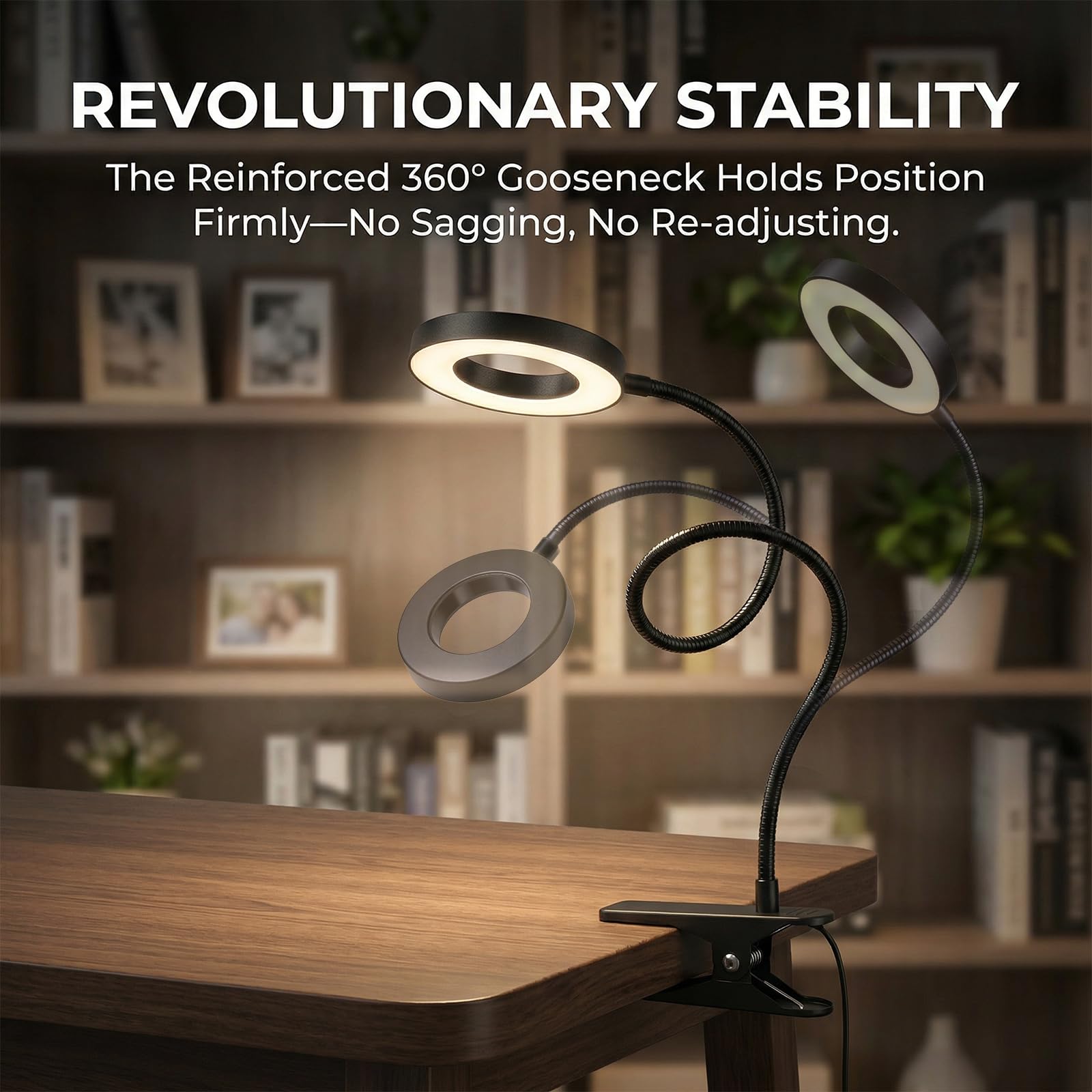 Luz USB con clip para cabecero de cama, lámpara de lectura flexible con cabezal de refrigeración de aluminio, 30 modos de iluminación, lámpara de escritorio para dormitorio, hogar, oficina