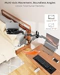 Extra Long Laptop Wall Mount - 27.83'' Long Gas Spring Adjustable Arm for 10''-17'' Laptops & 17''-32'' Monitors, Full Motion Monitor wall Mount with Detachable Tray, Hold up to 19.8 lbs, Black