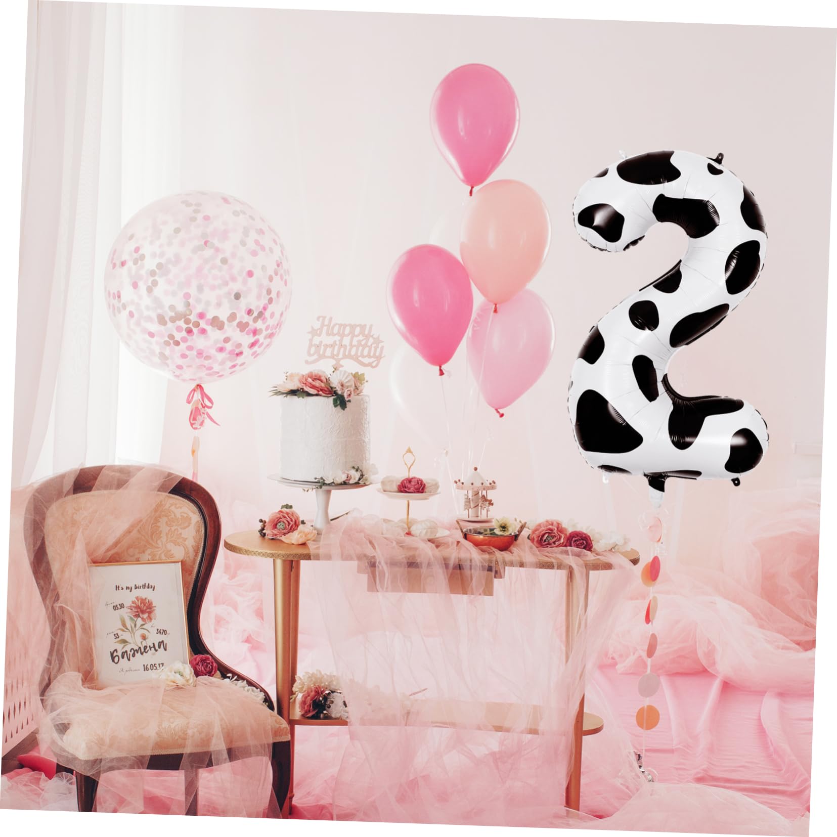 Palloncini Numeri Tema Mucca 40 Pollici in Pellicola di Alluminio 10 Pezzi Facili da Gonfiare Riutilizzabili per Feste di Compleanno