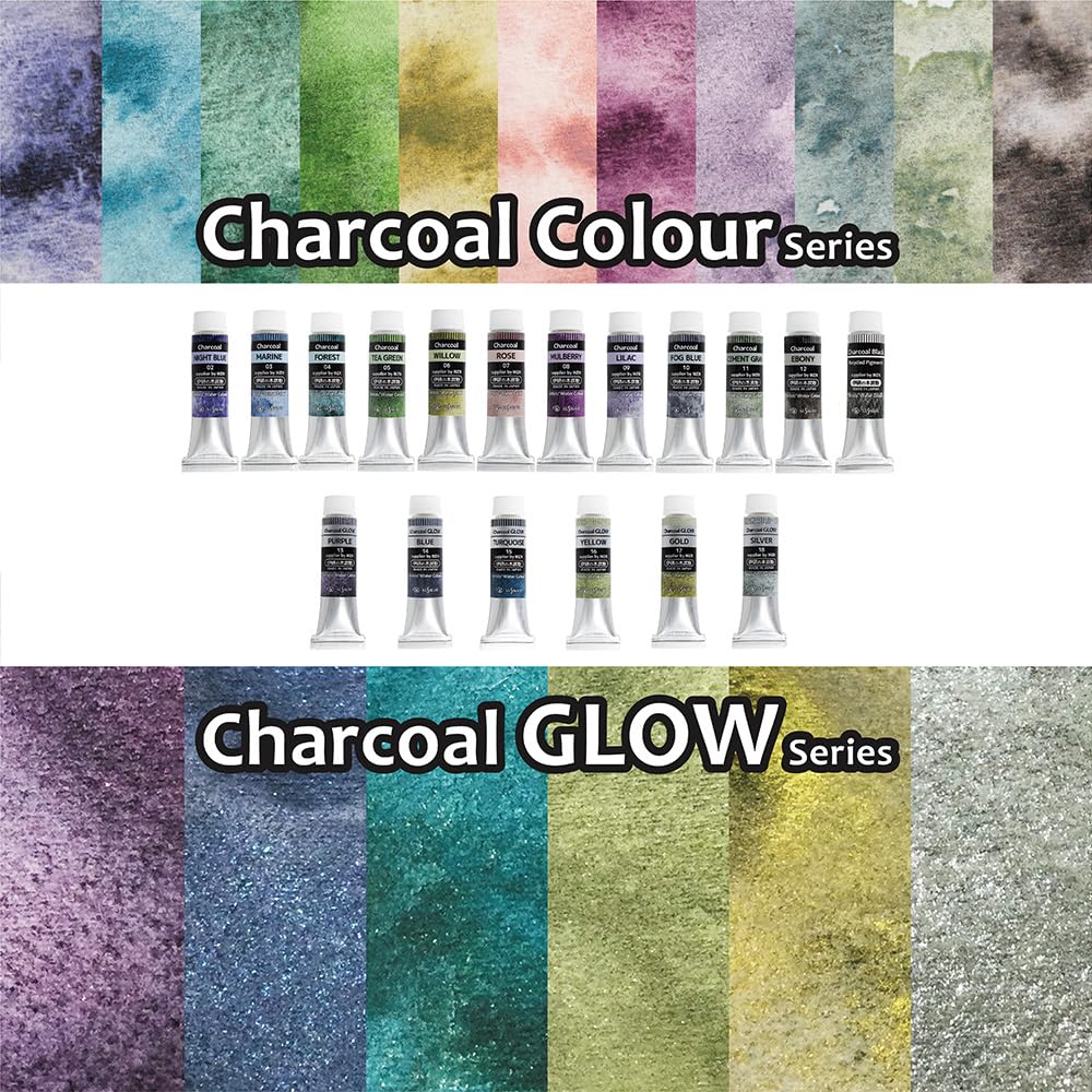 Amazon | クサカベ(Kusakabe) 透明水彩絵具 チャコールカラー 12色