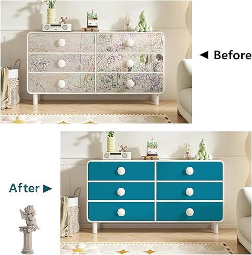 Miniatura 36 de Papel tapiz autoadhesivo de color verde azulado de 15.7 x 118 pulgadas, papel de contacto de color sólido, moderno, extraíble, autoadhesivo