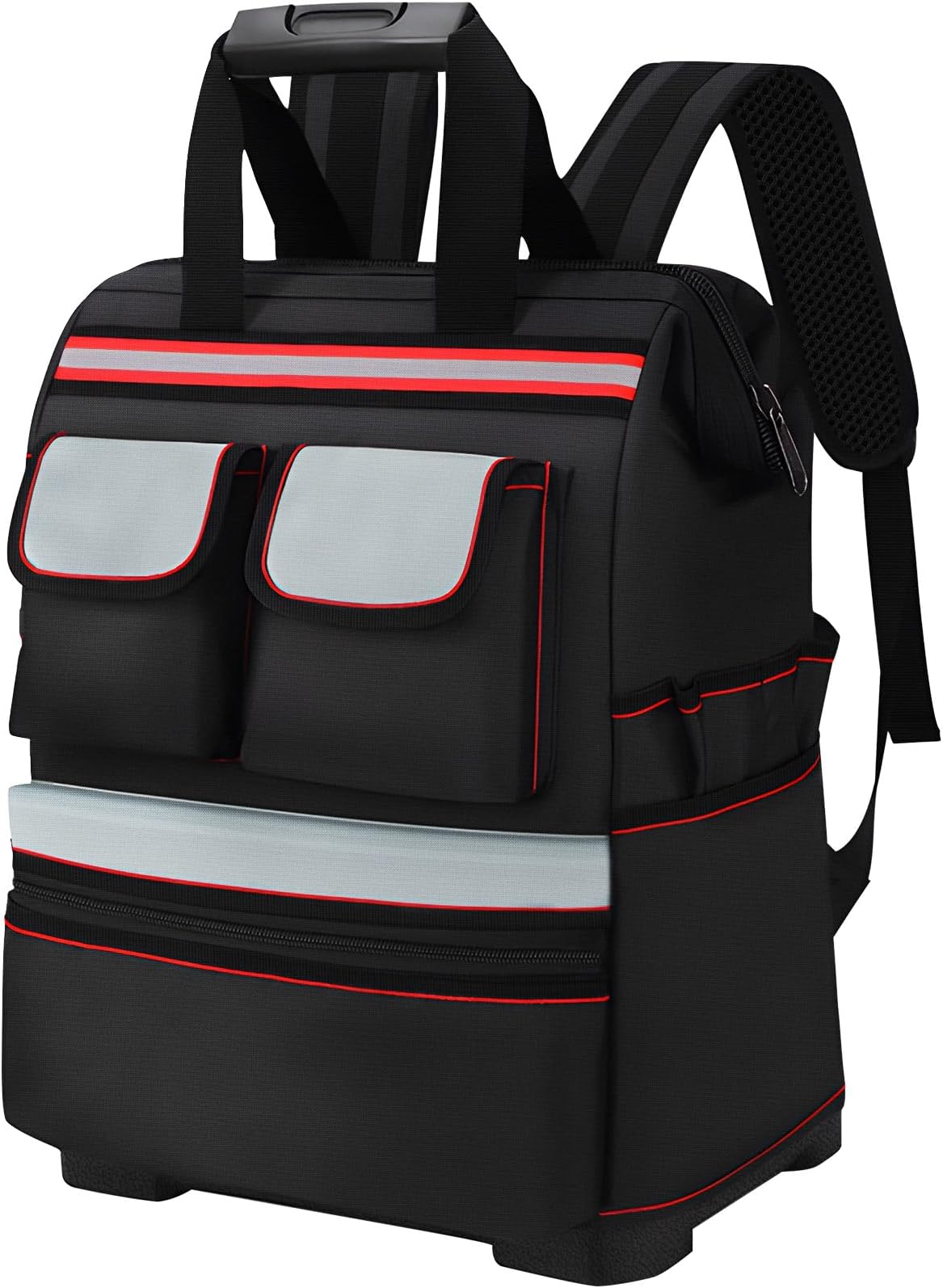 TooCustHeavy Duty Tool Backpack with Hard Bottom, Electrician Tool Backpack, 22 Pockets, Waterproof Tool Backpack for Men, Construction Backpack for Tools, HVAC Jobsite Backpack, Mechanic Backpack
