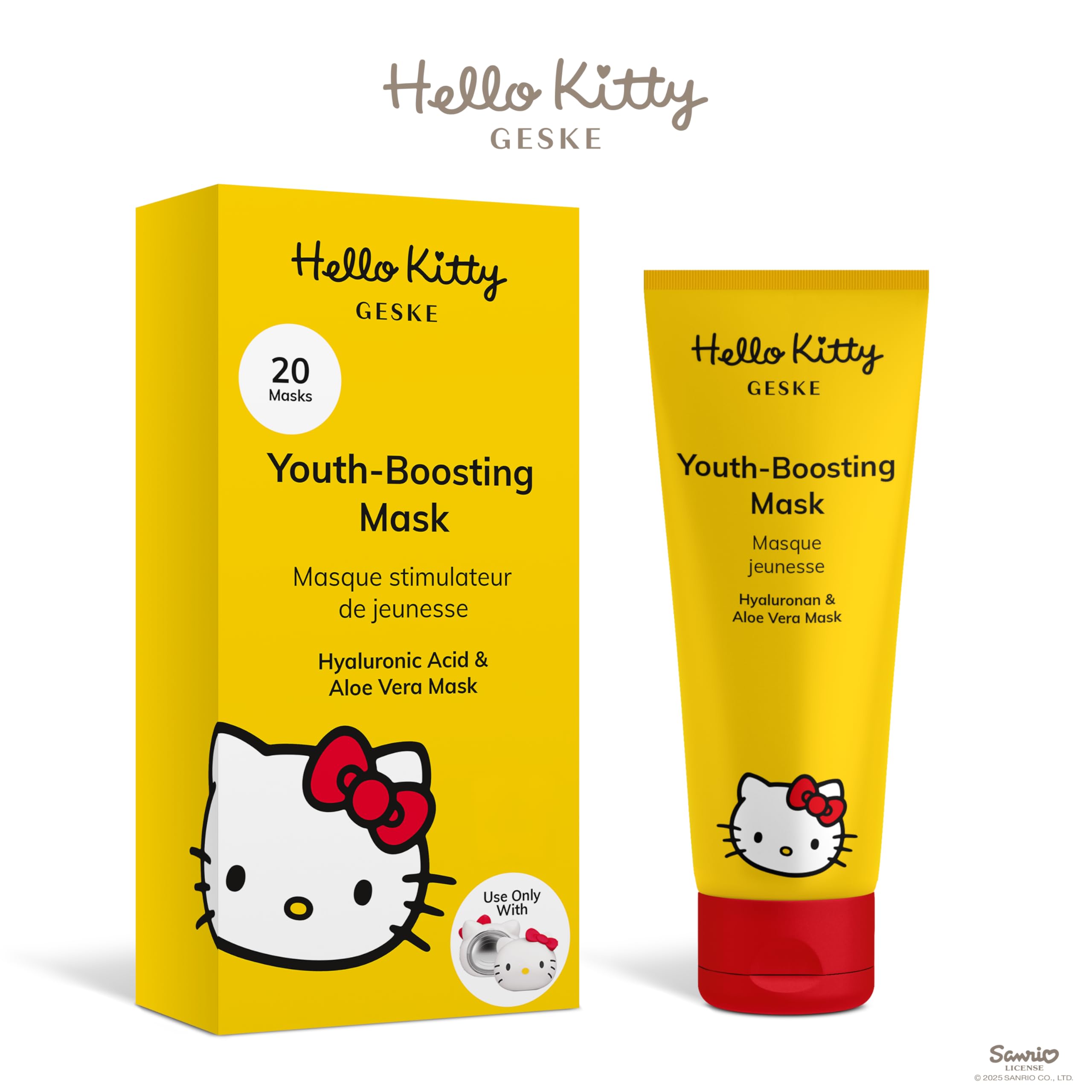 GESKE x Hello Kitty | SmartAppGuided™ Sonic Warm & Cool Mask | 8 in 1 + GESKE x Hello Kitty Youth-boosting Mask | Set mit passender Kosmetik-Zugabe | Beauty-Bundle