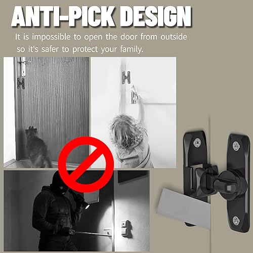 Miniatura 3 de Cerradura de puerta de granero - Cerradura de puerta pequeña de 90180 grados Pestillos de puerta de alta resistencia Pestillo abatible Perno de