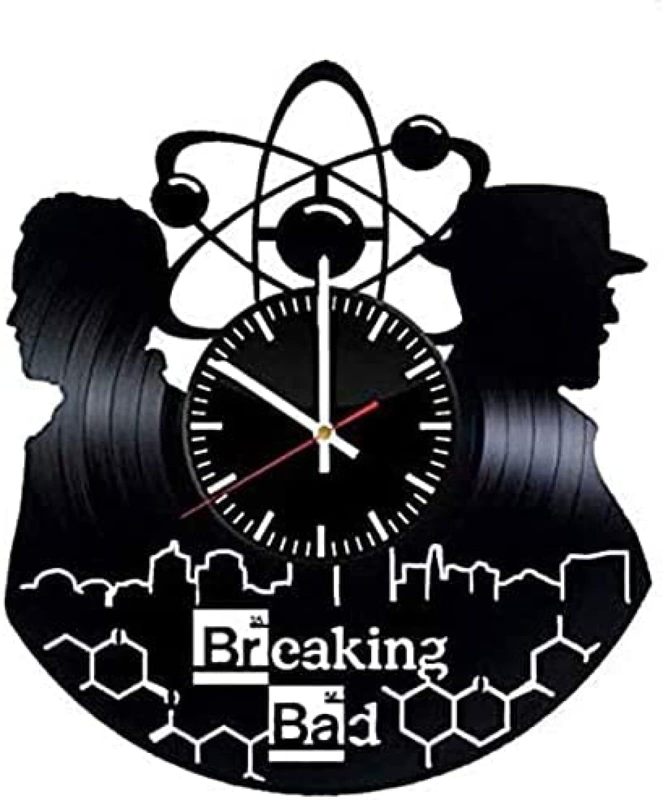 AVJERA Breaking Bad Crime Drama Series Vinyl Wall Clock Vinyl Record Retro Wall Clock Birthday New Year Christmas Birthday Gift Personality