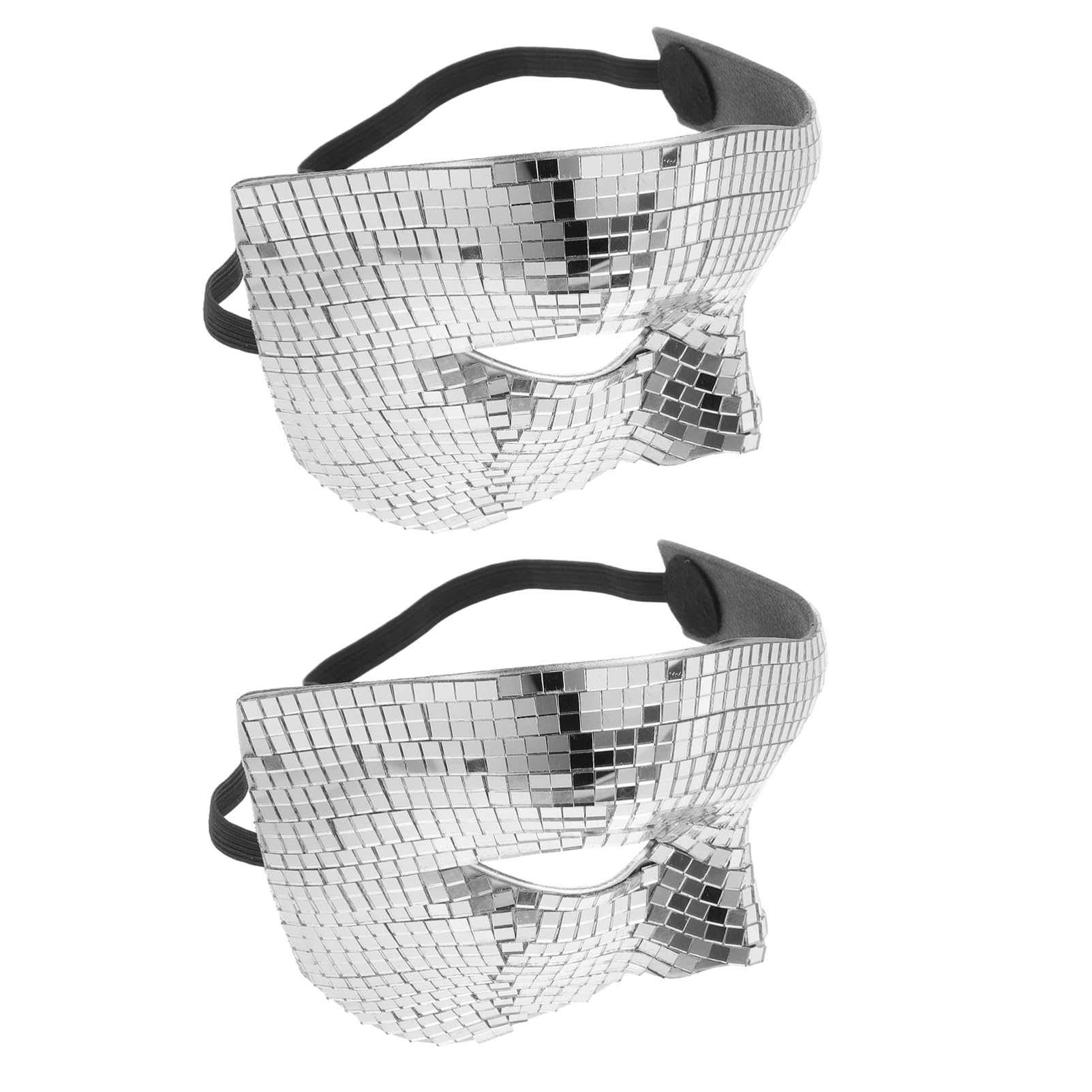 Didiseaon 2pièces Masque Demi-visage à Paillettes Pour Fête Bal Masqué Et Carnaval Lot De Design Scintillant Et Réfléchissant