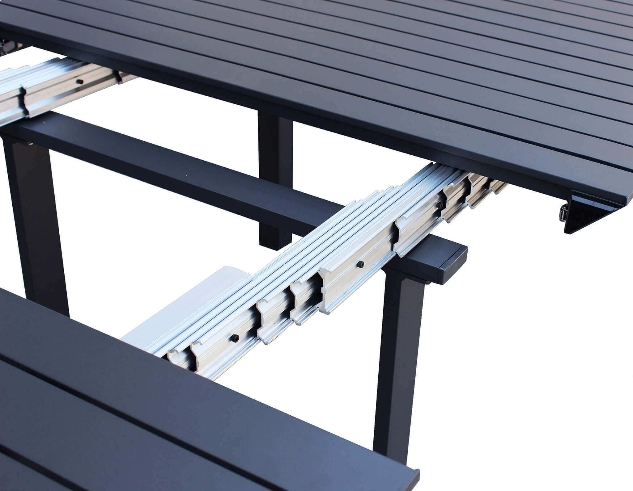 milani home - consolle da giardino allungabile, alluminio, 10 posti, antracite, piano 52/260 x 85 cm