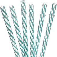 Vista 17 de Dakoufish Focos de plástico reutilizables y gruesos, de plástico, 12 piezas de 9 pulgadas, sin BPA, pajillas Mason Jar transparentes, a rayas, 6