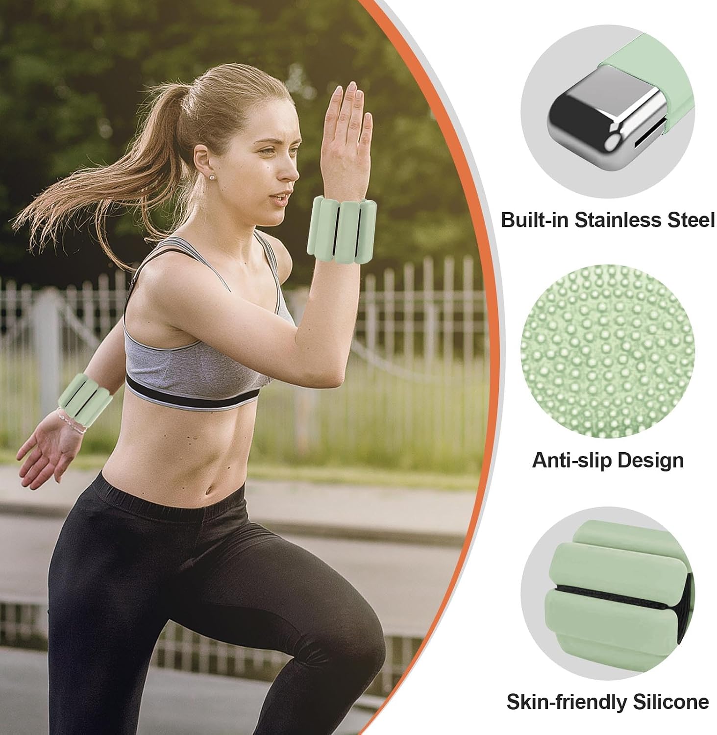 66FIT Wrist Weights Sets for Women, Adjustable 1 lb Ankle Weights Set of 2 (1Lb Each), Wrist Ankle Weights For Women Increase Training Intensity Yoga Pilates Dance Barre Walking Running
