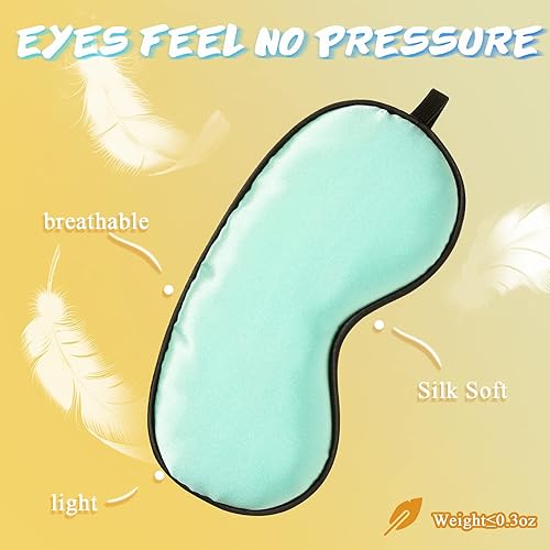 Miniatura 8 de Sintege 4 máscaras de seda para dormir para niños, cubierta de ojos suave con correa ajustable, para niños y niñas, regalo de viaje, sombra para