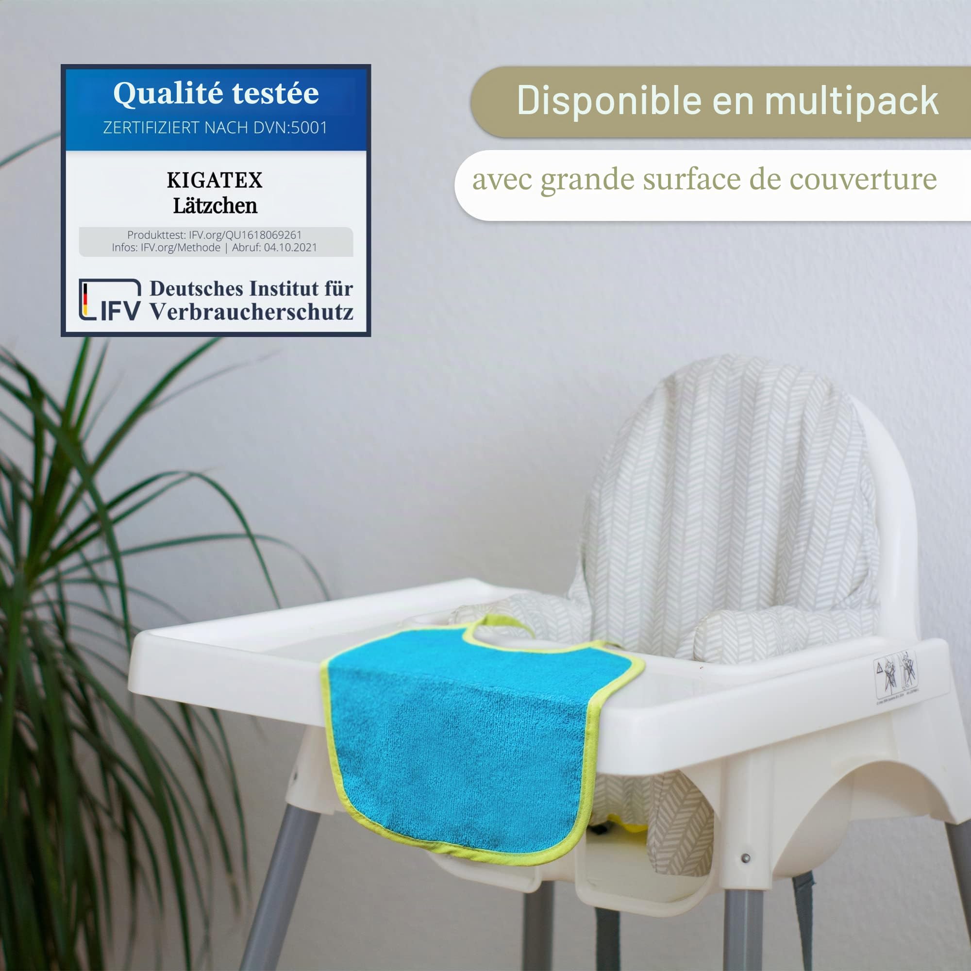 20 x Bavoir éponge Top Qualité à nouer 25 x 30 CM Couleurs assorties