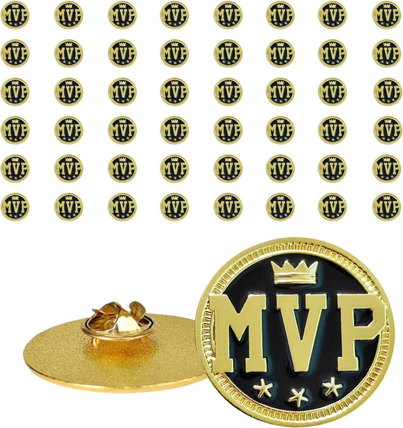 50 Pcs Goat Trophy Badge MVP Award Lapel Pins Greatest of All Time Gifts For Team Coworkers Students