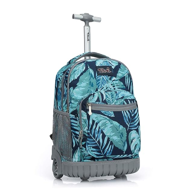 Tilami Rolling Backpack 19 inch Wheeled LAPTOP Boys Girls Travel School Student Trip rainforest