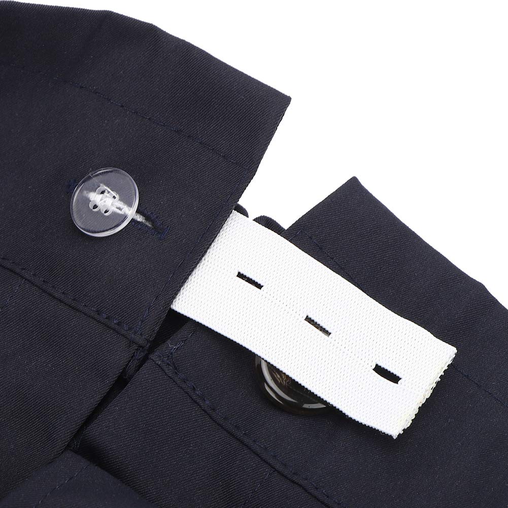 GOTOTOP 6 piezas cinturón extensión hebilla pantalones de maternidad ajustables extender banda elástica cinturón de embarazo blanco y negro cinturón ventral (blanco)