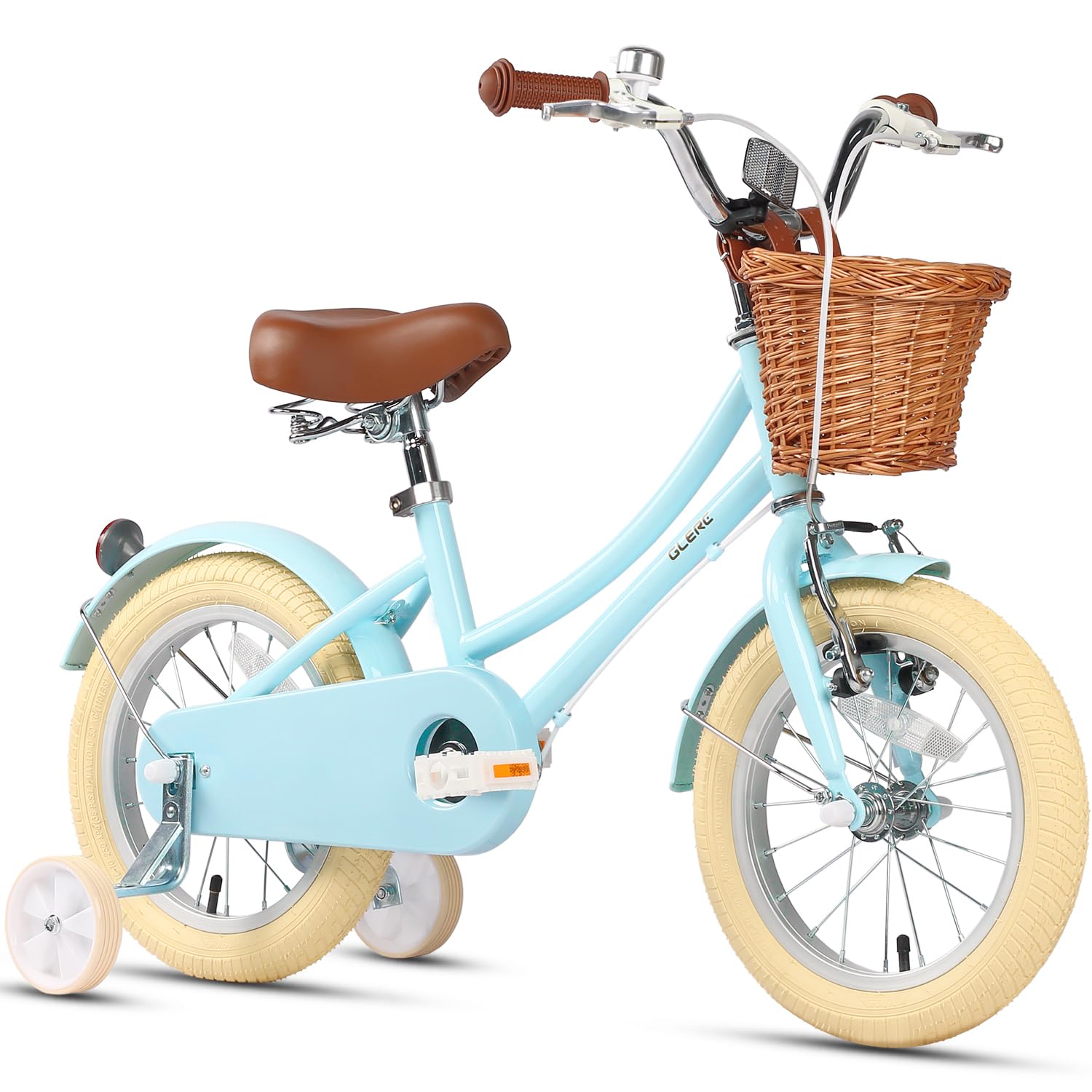 Glerc Bicicleta de niña con Cesta para niños de 3 a 10 años, 12 14 16 20 Pulgadas con Timbre de Cesta y estabilizadores, tamaños — view 11