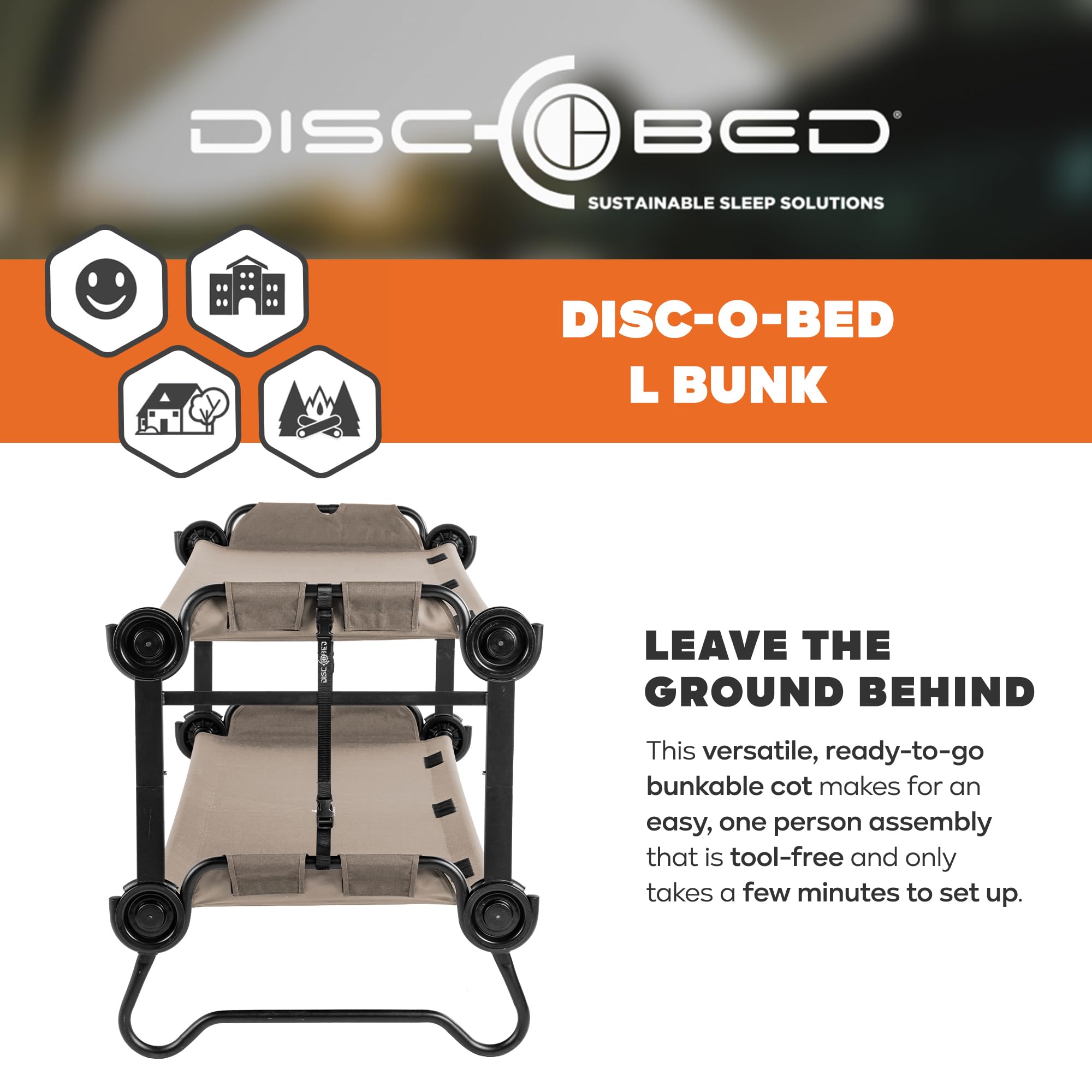 Amazon.co.jp: Disc-O-Bed 大型ポータブル二段キャンプコット