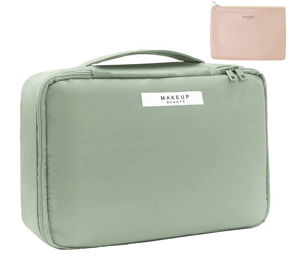Amazon.com: Queboom Travel Makeup Bag Cosmetic Bag Makeup
