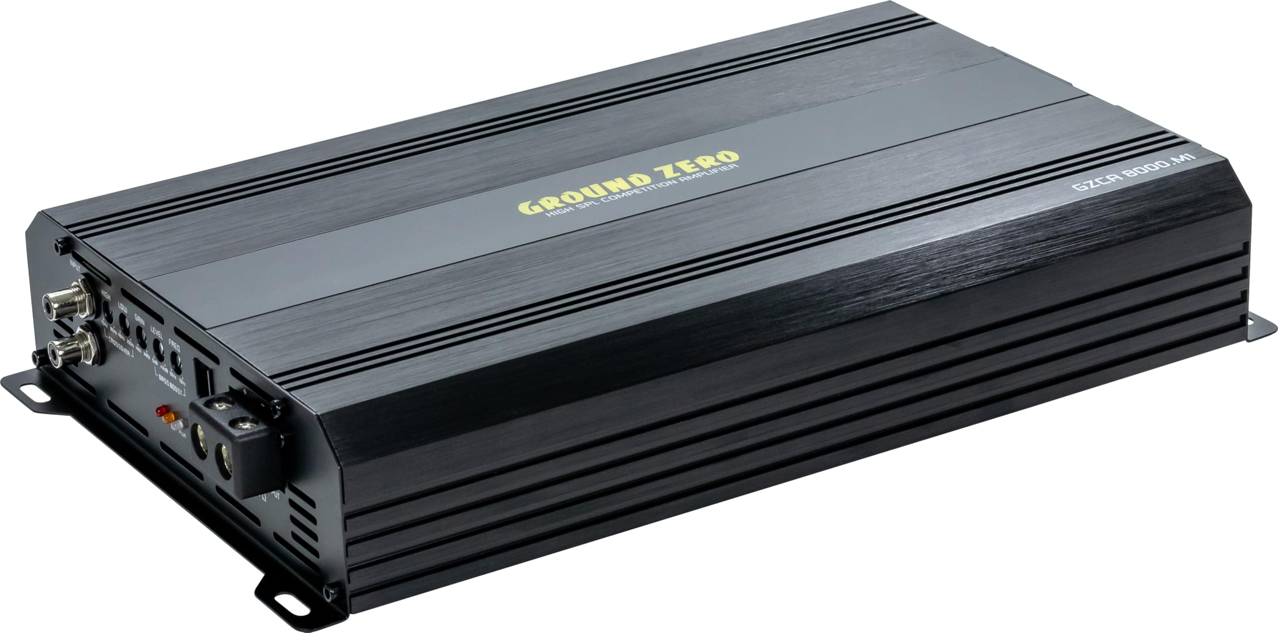 Ground Zero GZCA 8000.M1 - Amplificatore MS-PL-Class D, 1 canale, 8100 W RMS, 1 Ω stabile, crossover attivo, basso boost incluso
