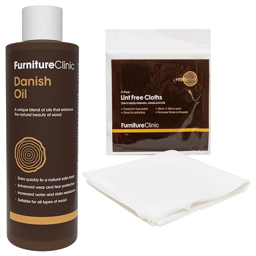 Furniture Clinic Danish Oil + 3 Lint Free Cleaning Cloths