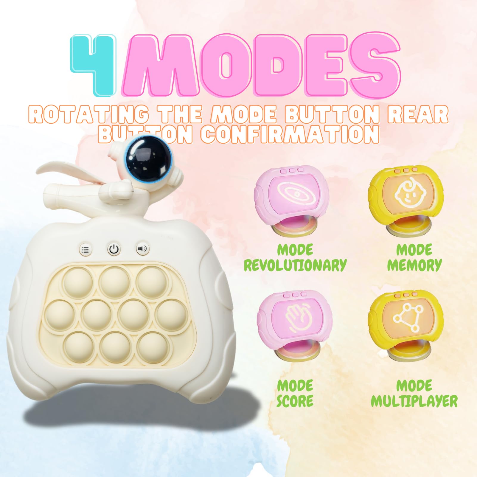 【Versione avanzata】m Mu Giocattolo Pop It elettronico Fidget ricaricabile,4 modalità,120 livelli, in Silicone.Console di Gioco a Decompressione Pop It Elettronico.Regalo ideale per Bambini e Adulti.