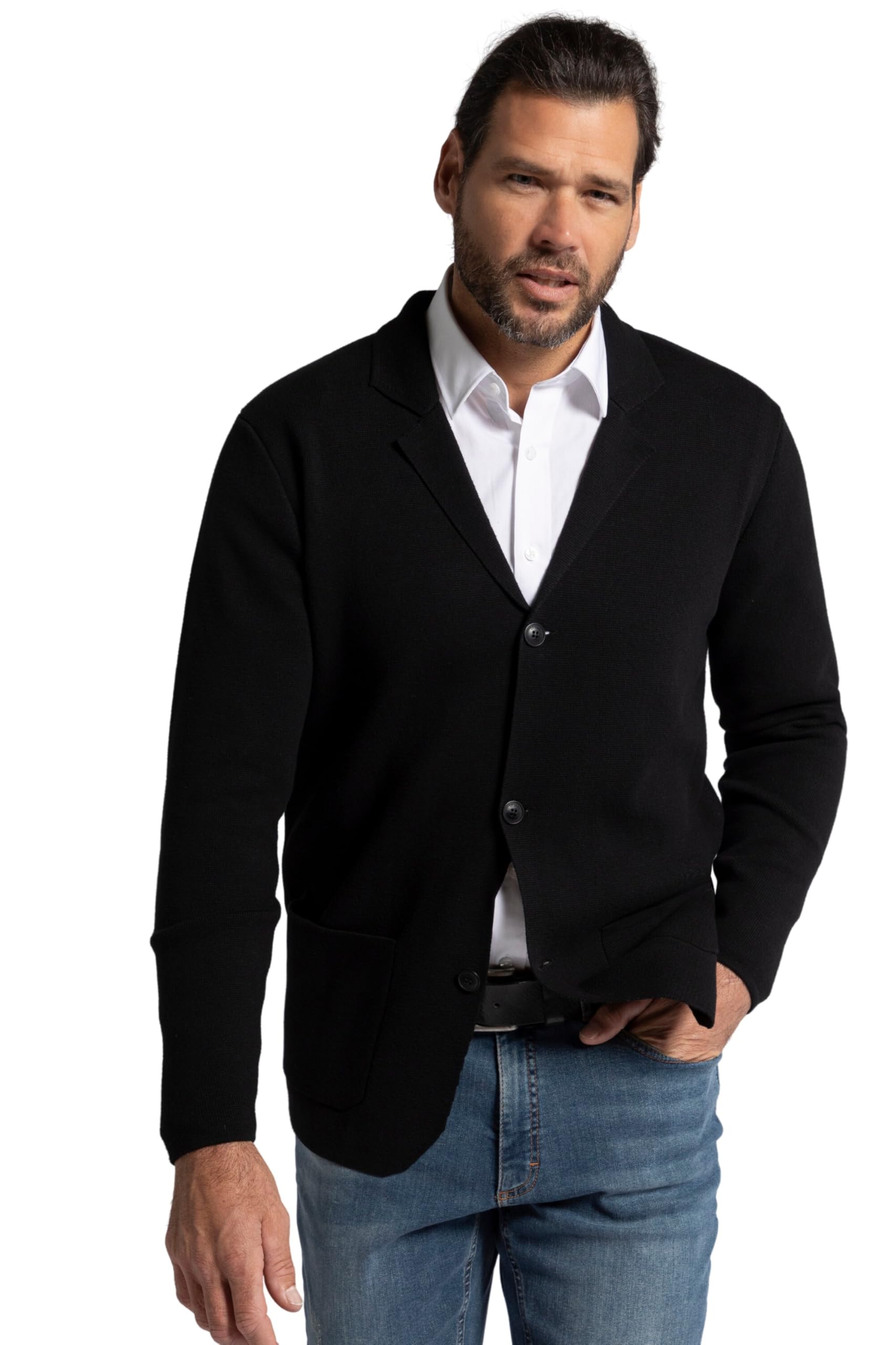 JP 1880 Americana de Punto, FLEXNAMIC®, Punto Milano, Cuello con Solapa 782666