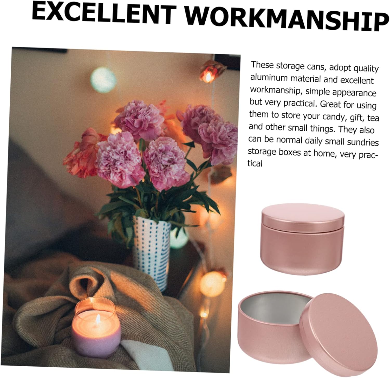 SEWOART 36pcs DIY Candle Making Tin Jar Metal Candle Storage Jar Lid Reusable Tin Containers for Travel