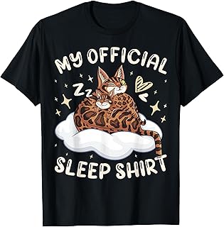 My Official Sleep Shirt, Bengal Cat with Kitten T-Shirt