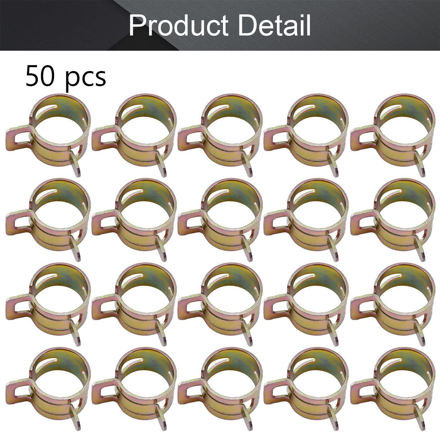 50x Federklemmen 13mm Aus Manganstahl | Silikonband Produktbild-Vorschau 1