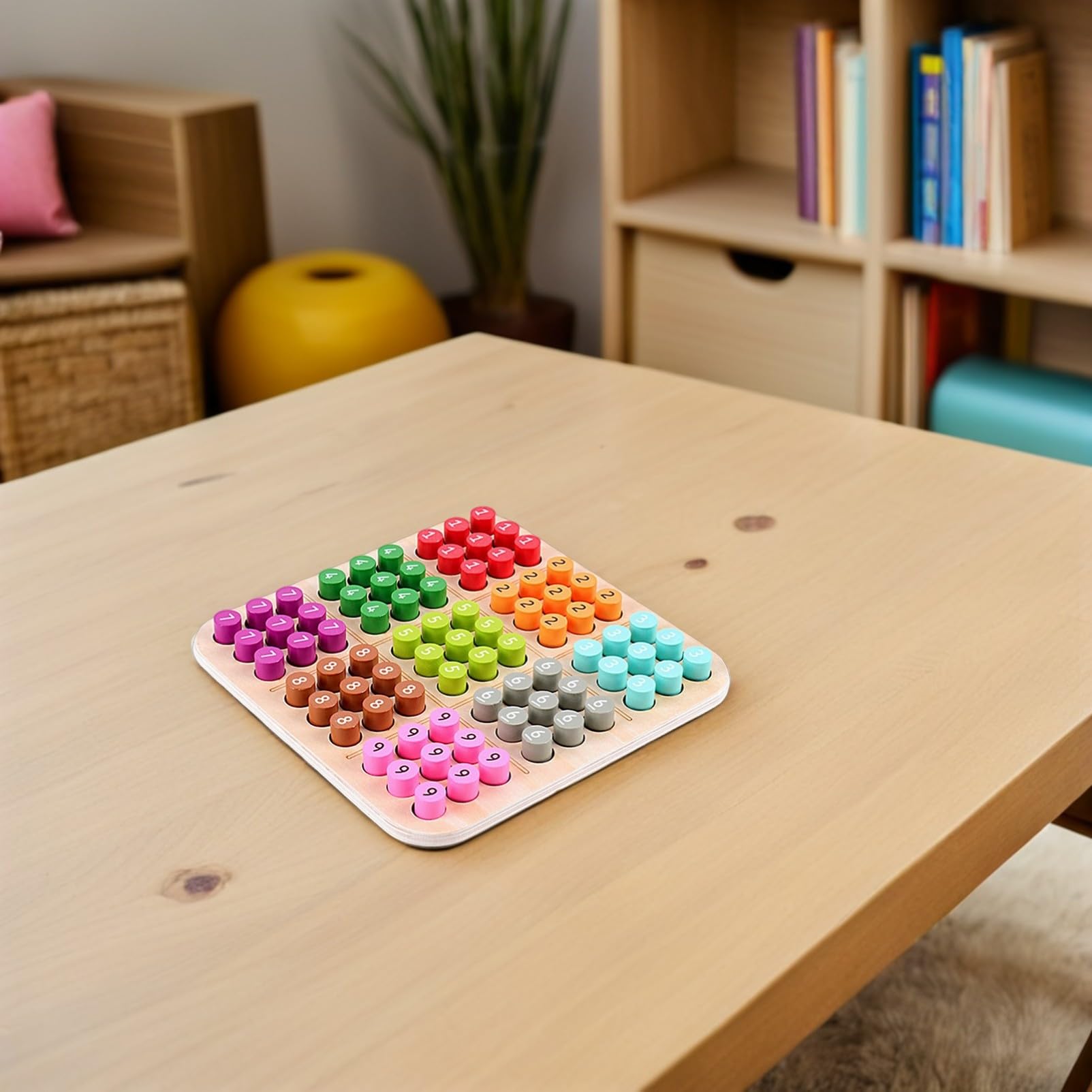 Juego de Mesa de Sudoku de Madera Decoracion Colegio para Niños