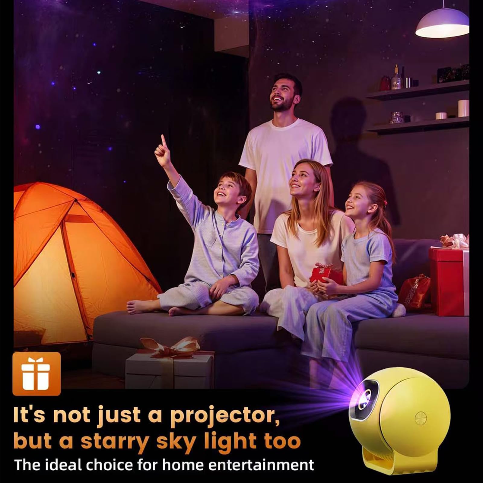 Generic Mini Proiettore 4K, Proiettore Home Theater a LED con 14.0, Messa a Fuoco Automatica, 150 ANSI, Display da 30 a 200 Pollici, per la Visualizzazione di Film in Casa (Spina europea)