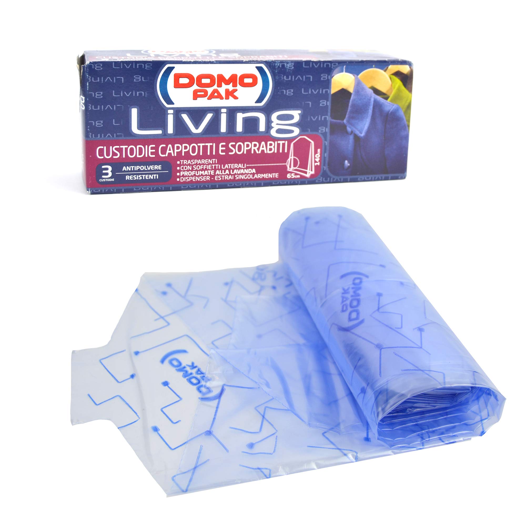 24 x DOMOPAK Fundas Prueba de polvo abrigos y prendas de vestir exteriores 65X140Cm.3Pz