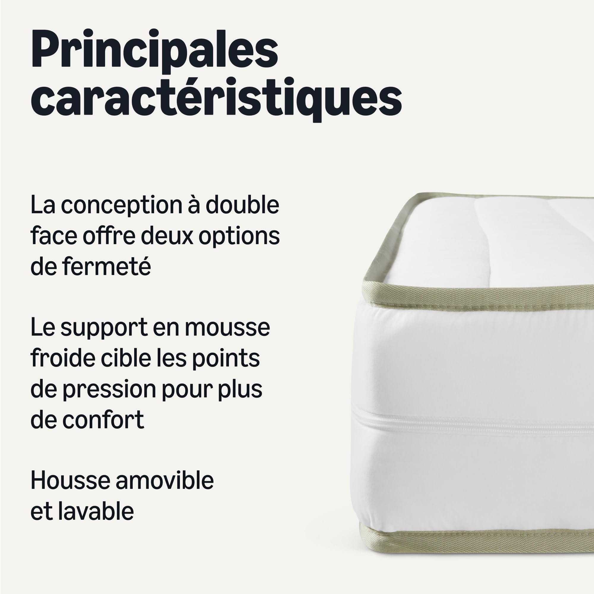 Amazon Basics Matelas en Mousse Froide, H2 et H3, Housse Amovible et Lavable, Hauteur 18cm, Dimensions 140cm x 200cm
