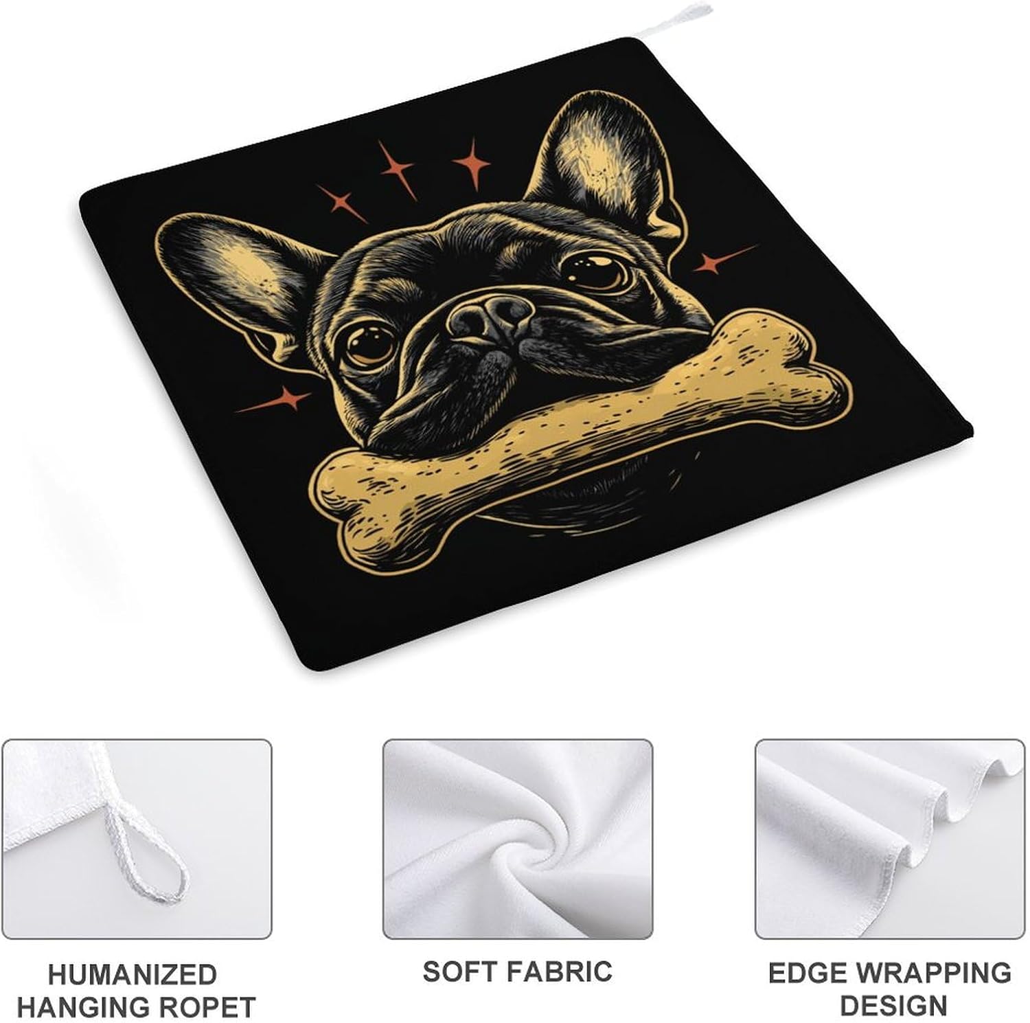 Bulldog Bone Towel Hand Towels Decorative Towel for Bathroom Kitchen Shower Gym 4PCS