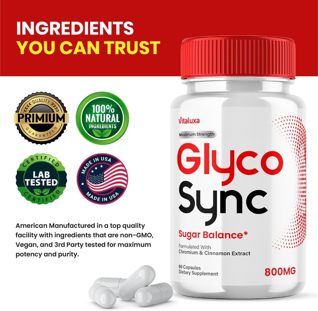 (3 Pack) Glyco Sync Blood Balance Capsules, GlycoSync Glycogen Support Supplement Pills, Glucosyn Joint Restore Formula Glicosync Suger Maximum Strength Advanced Syn Pressure Reviews (180 Capsules) - Image 4