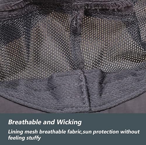 Miniatura 7 de Sombrero para el sol al aire libre plegable UPF50+ Sombrero de pescador de ala ancha para hombres y mujeres Sombrero Boonie impermeable para pesca,
