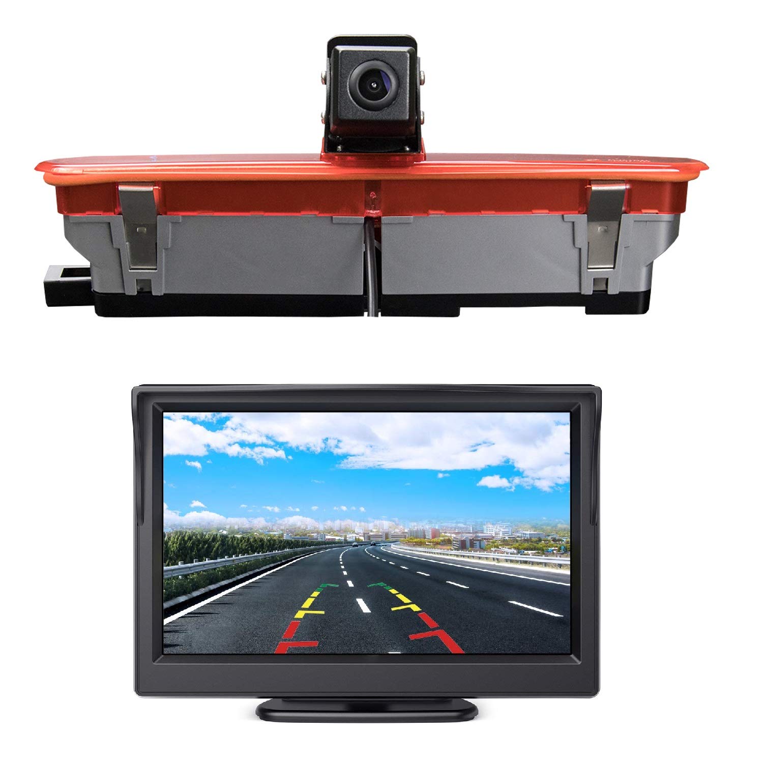 Kit Telecamera Retrovisore Con Terzo Stop E Monitor 4.3'' Per Fiat Doblò 263 / Opel Combo (2010-2019)