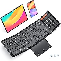 MEETION Foldable Bluetooth Keyboard with Touchpad & Numeric Keypad - Portable Full-Size Wireless for iPad Laptop PC iOS Android Windows Mac