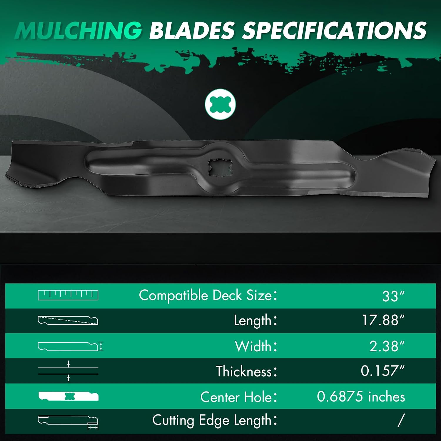 SCITOO Lawn Mower Blade for 33 inches Compatible for Cub Cadet for MTD for Troy-Bilt 742-04154, 742-04154A, 942-04154, 942-04154A CC760 CC760ES CC800 12A-764M799 12A-764M099 12A-764R299 12AE764H099