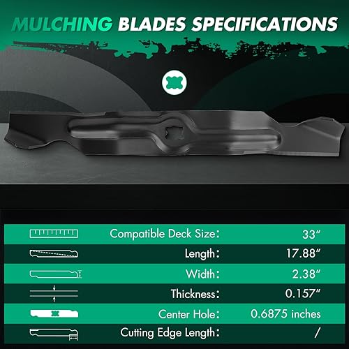 Miniatura 5 de SCITOO Cuchilla de cortacésped para 33 pulgadas compatible con Cub Cadet para MTD para Troy-Bilt 742-04154, 742-04154A, 942-04154, 942-04154A CC760