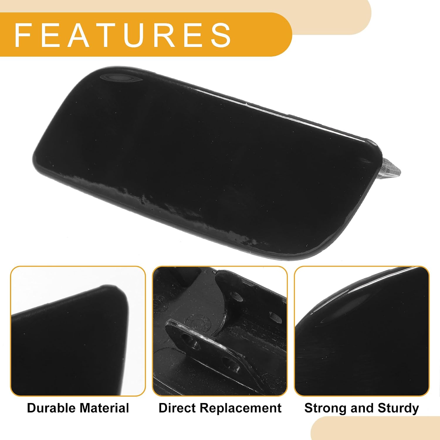 Front Left Side Bumper Headlight Washer Nozzle Cover Cap No.8J0807753B Bumper Trim Nozzle Cover for Audi TT 2009-2015, for Audi TTS 2009-2015 Black