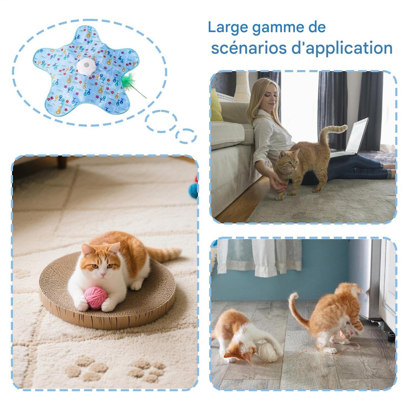 Giocattoli Elettronici per Gatti Ricaricabile stimolante mentale | Palla automatica interattiva per gatti Divertente Stimola l'Istinto di Caccia Riduce Noia Protegge Mobili Interni