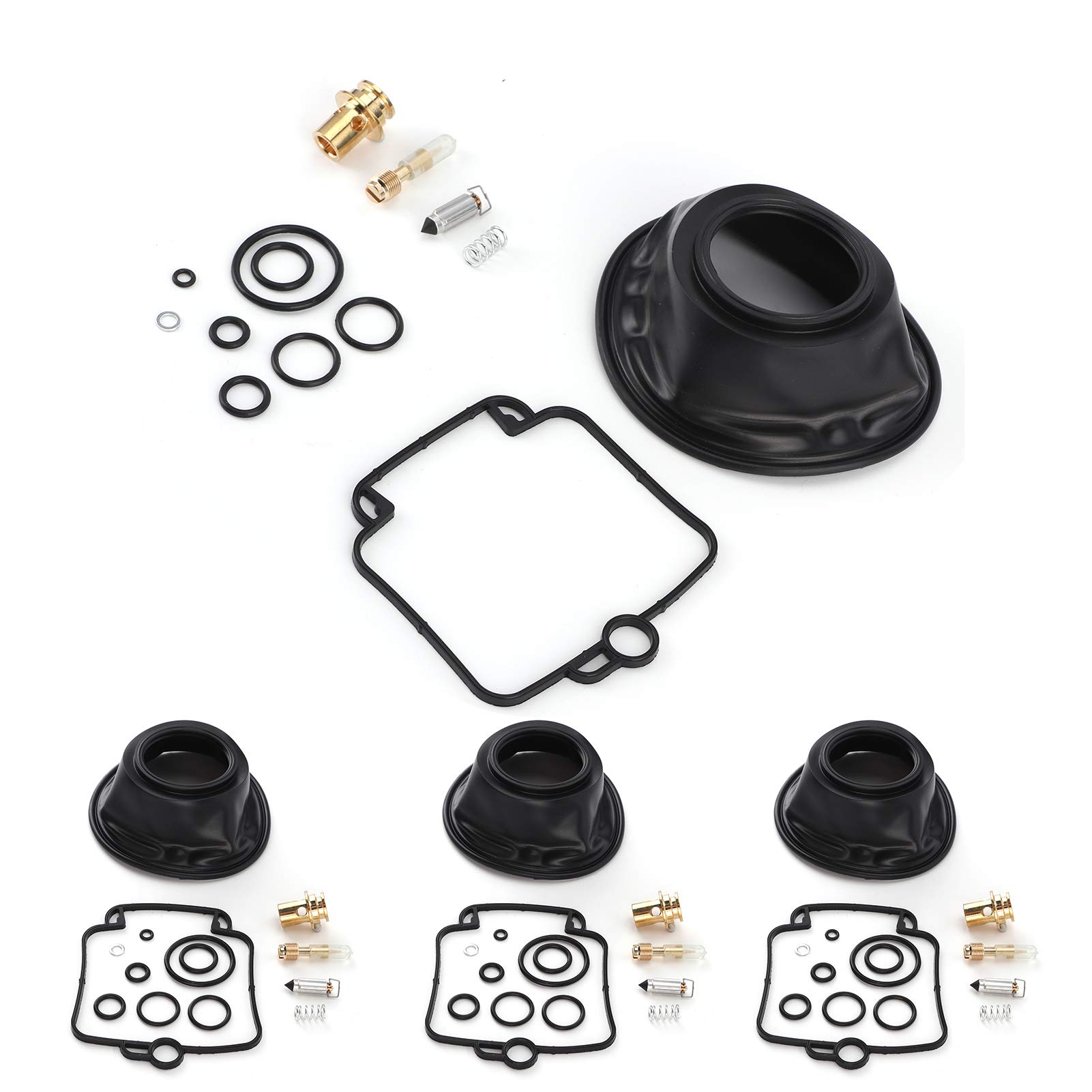 Kit di ricostruzione del carburatore per moto, 4 set di guarnizioni in gomma + metallo carburatore per GSX‑R 750 1990‑1991/GSX-R 750W 1992-1995