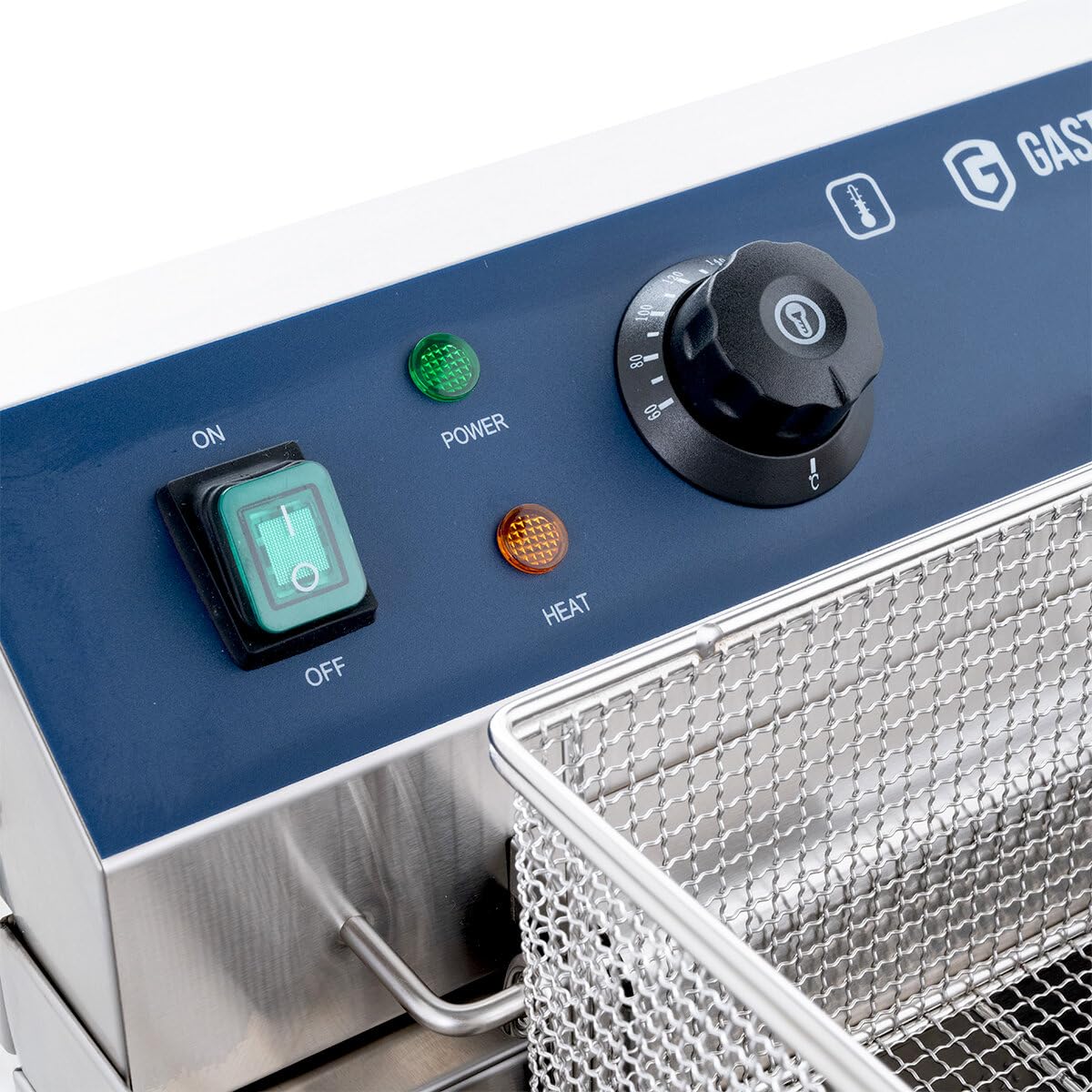 GastroHero Friggitrice elettrica ECO 13 litri, 5000 W, 400 V, in acciaio inox, con rubinetto di scarico e cestello, termostato, friggitrice professionale per gastronomia e snack