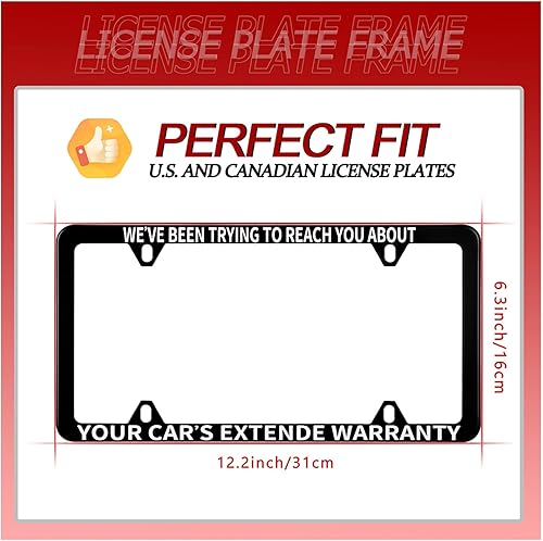 Miniatura 6 de 1 paquete de marcos divertidos para placa de matrícula, con texto gracioso, de acero inoxidable, a prueba de óxido, con 4 agujeros y tornillos,