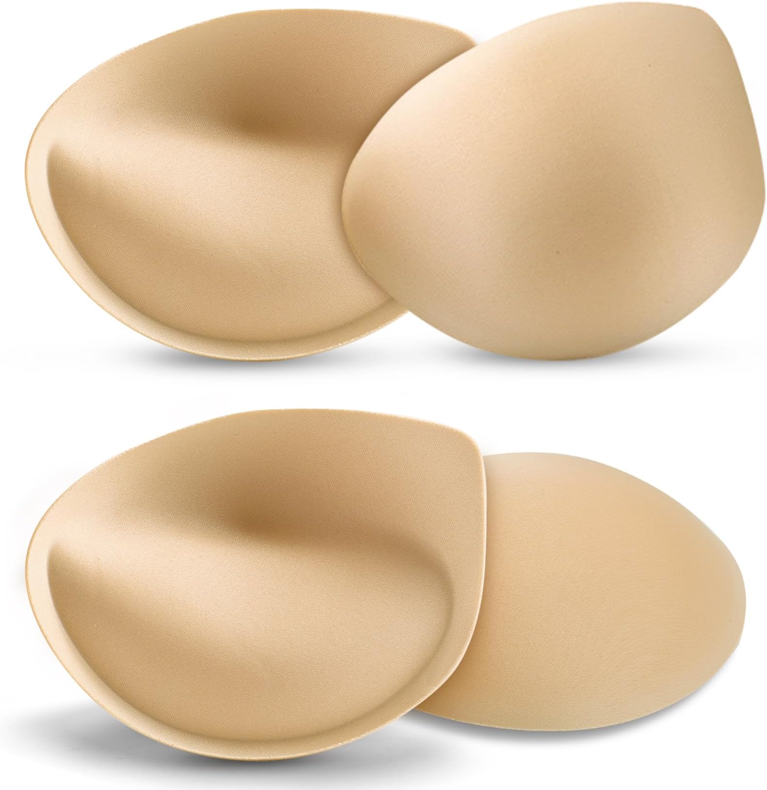 BeaGirl Super Thick Bra Pad Inserts Breathable Breast Enhancers Inserts for Women Bikini Sports Bra Super Soft, Beige, M