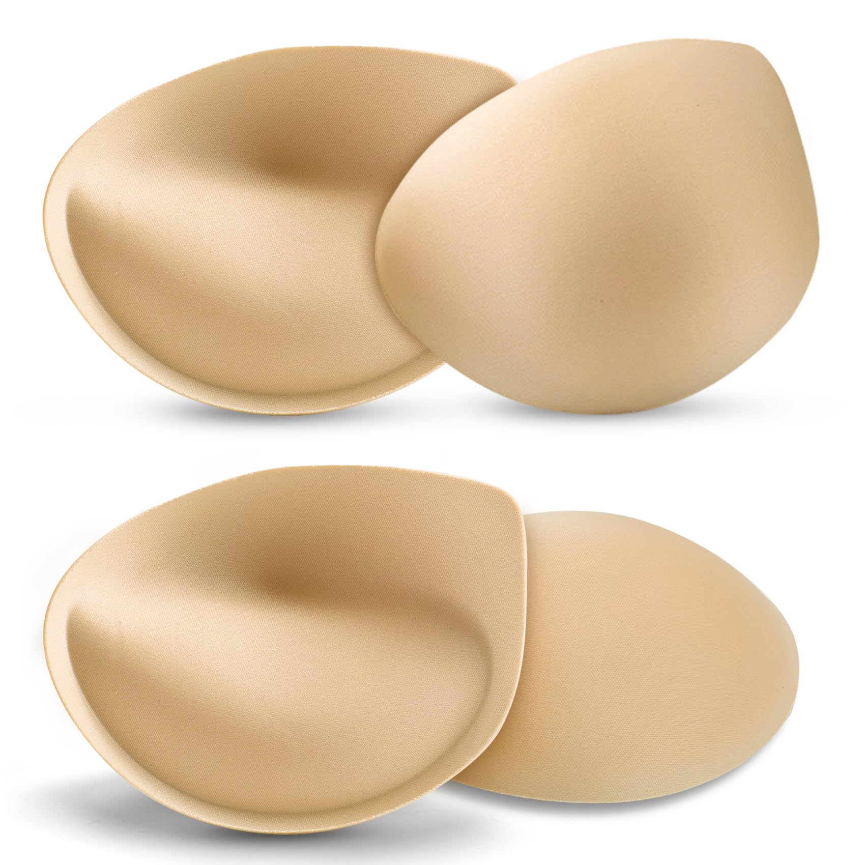 BeaGirl Super Thick Bra Pad Inserts Breathable Breast Enhancers Inserts for Women Bikini Sports Bra Super Soft, Beige, M