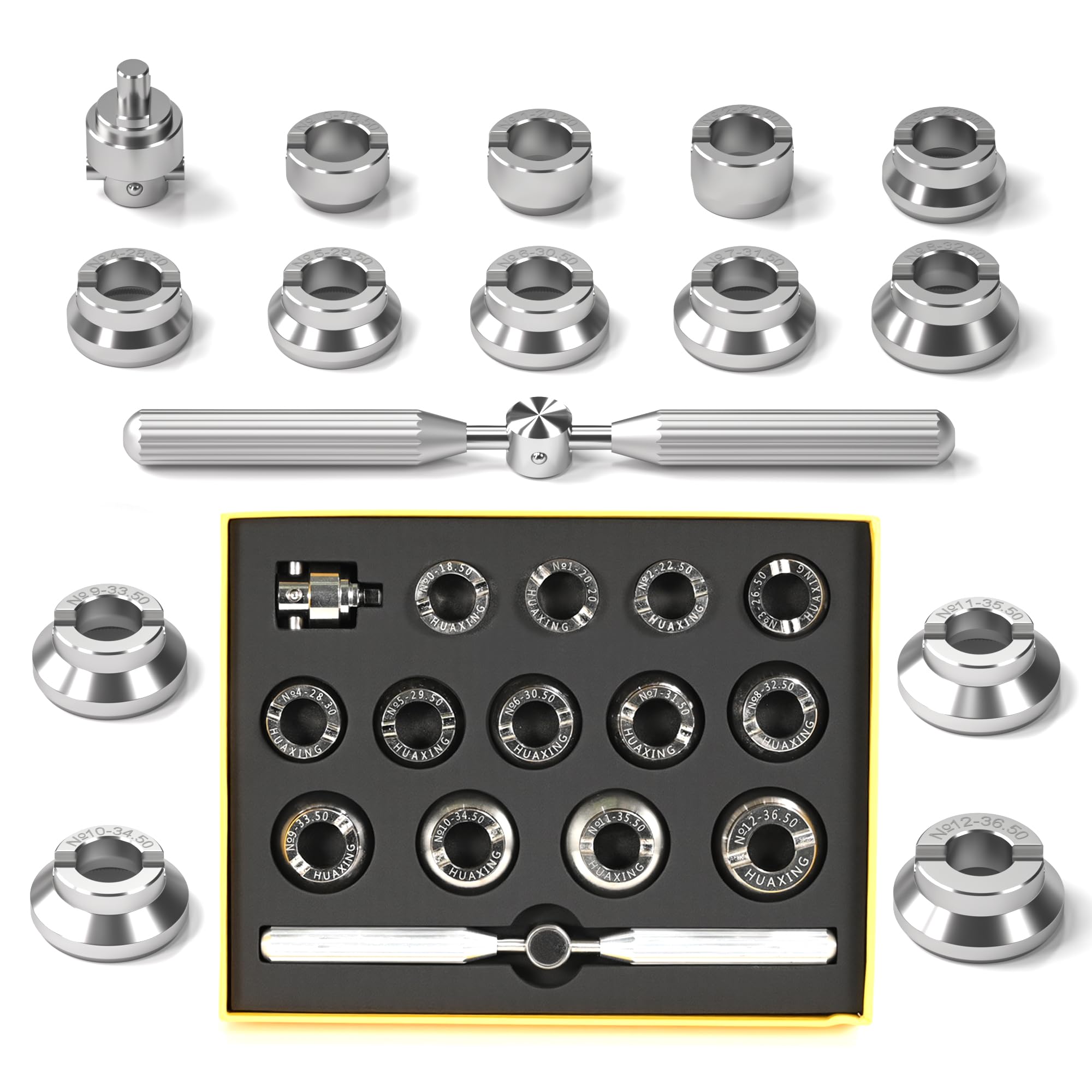 Herramienta de extracción de fondo de reloj, 5537 herramientas de apertura de caja de reloj, kit de herramientas de reparación de relojes de aleación de acero resistente para Rolex Tudor con 13
